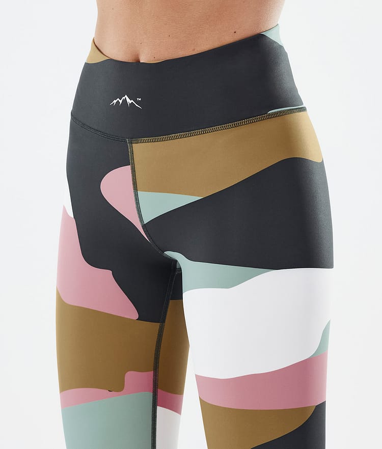 Snuggle W Baselayer tights Dame 2X-Up Shards Gold Muted Pink