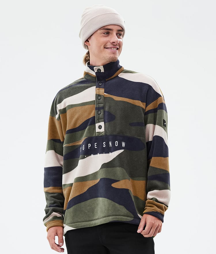 Comfy Fleece Sweater Men Shards Gold Green