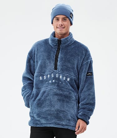 Pile Fleece Sweater Men Blue Steel