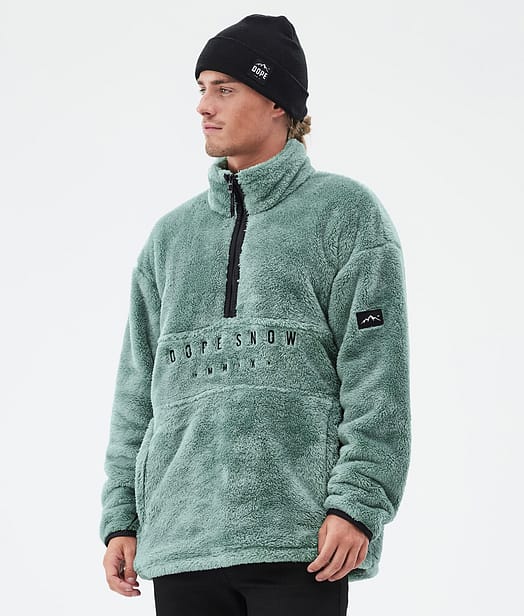 Pile Fleece Sweater Men Faded Green