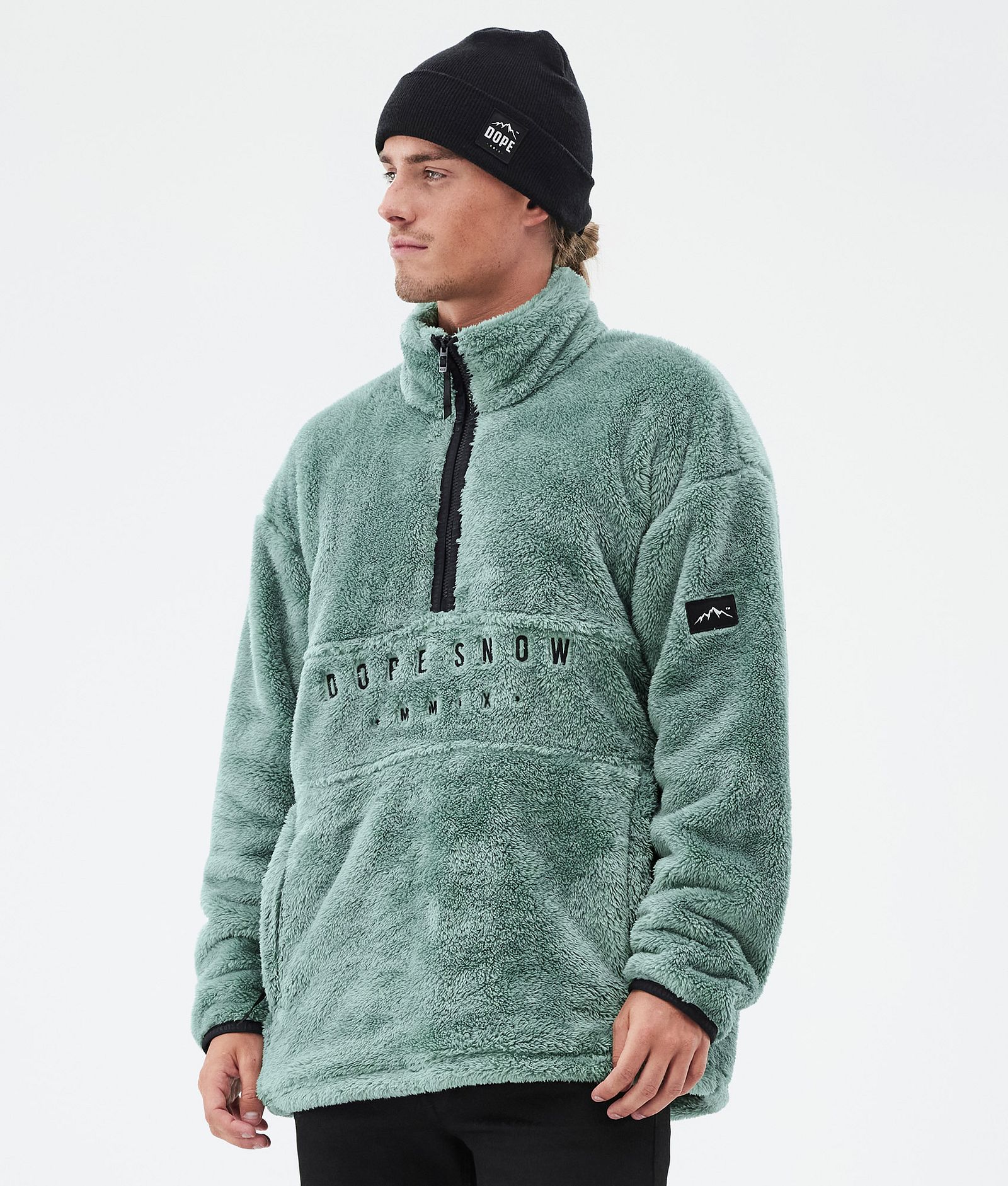 Pile Fleece Sweater Men Faded Green Renewed, Image 1 of 7