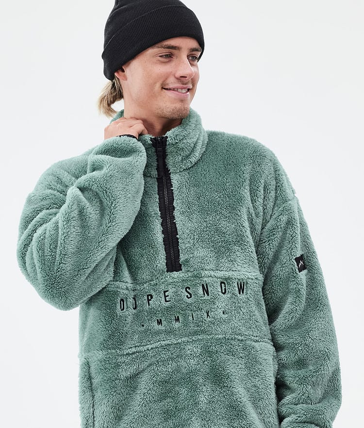 Pile Fleece Sweater Men Faded Green