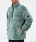 Pile Fleece Sweater Men Faded Green Renewed, Image 7 of 7