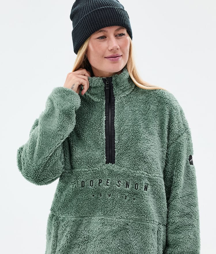 Pile W Fleece Sweater Women Faded Green, Image 2 of 7
