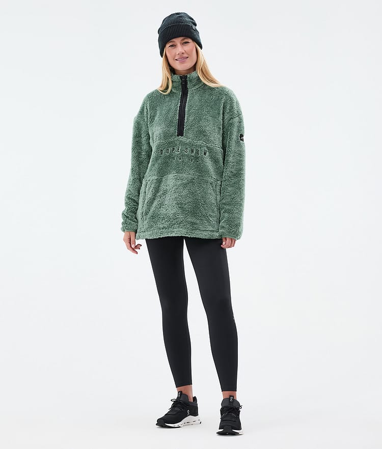 Pile W Fleece Sweater Women Faded Green, Image 3 of 7