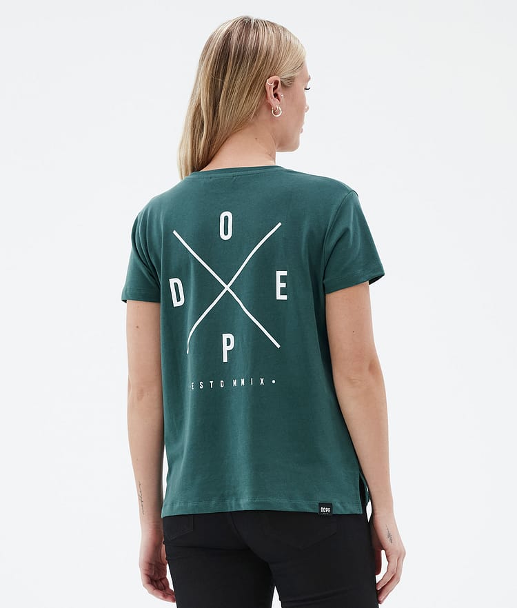 Standard W T-shirt Dames 2X-Up Bottle Green