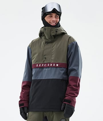 Legacy Track Laskettelutakki Miehet Olive Green/Burgundy/Metal Blue/Black