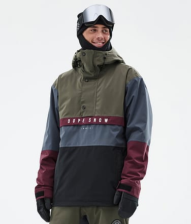 Legacy Track Snowboardjacka Man Olive Green/Burgundy/Metal Blue/Black