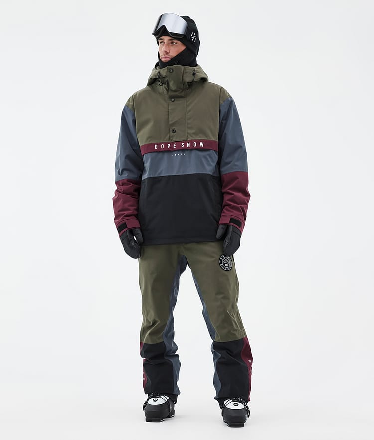 Legacy Track Skijacke Herren Olive Green/Burgundy/Metal Blue/Black, Bild 2 von 8