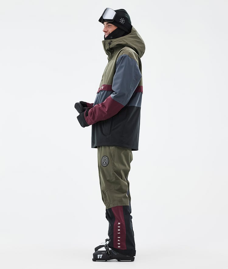 Legacy Track Manteau Ski Homme Olive Green/Burgundy/Metal Blue/Black, Image 3 sur 8