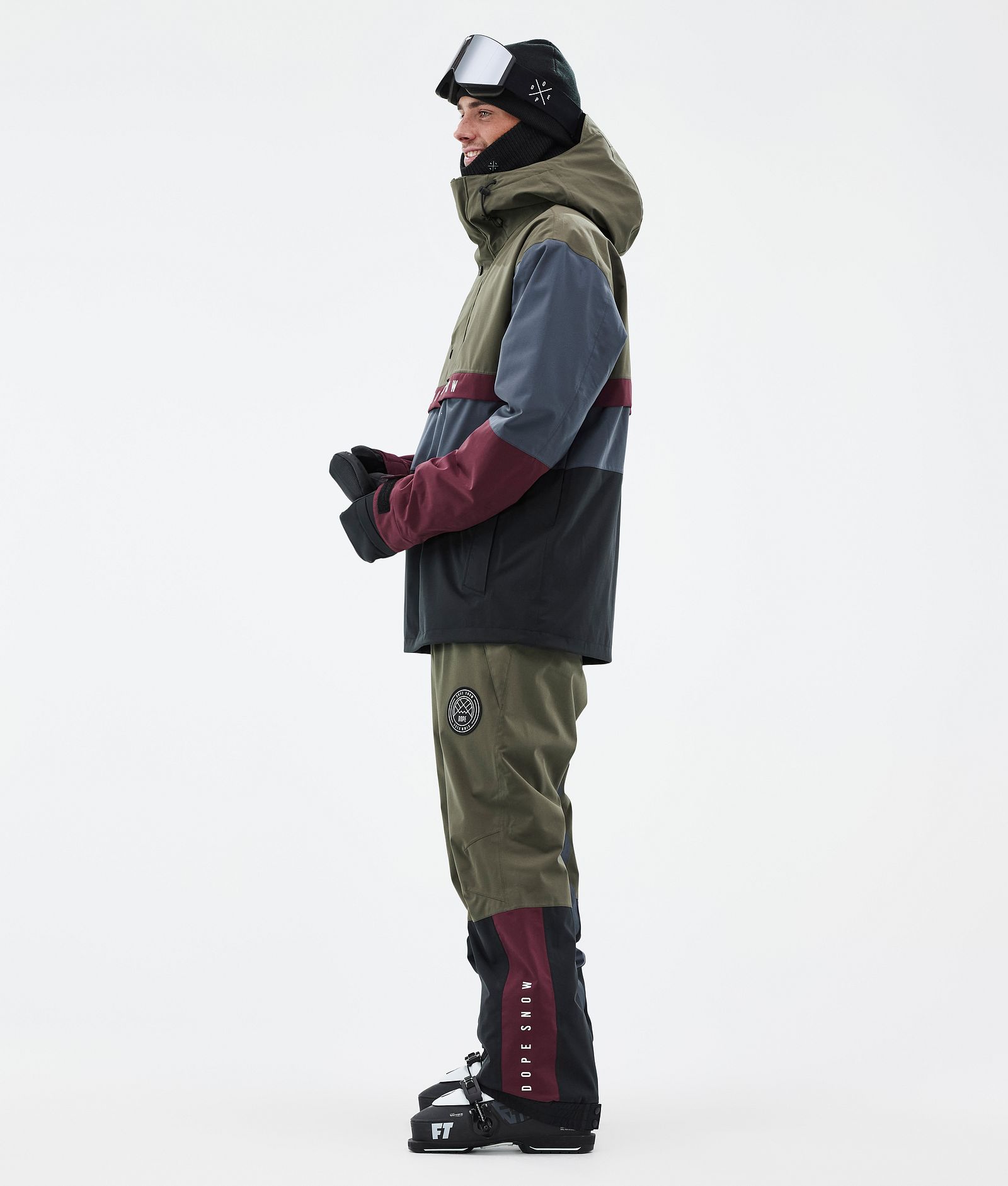 Legacy Track Manteau Ski Homme Olive Green/Burgundy/Metal Blue/Black, Image 3 sur 8