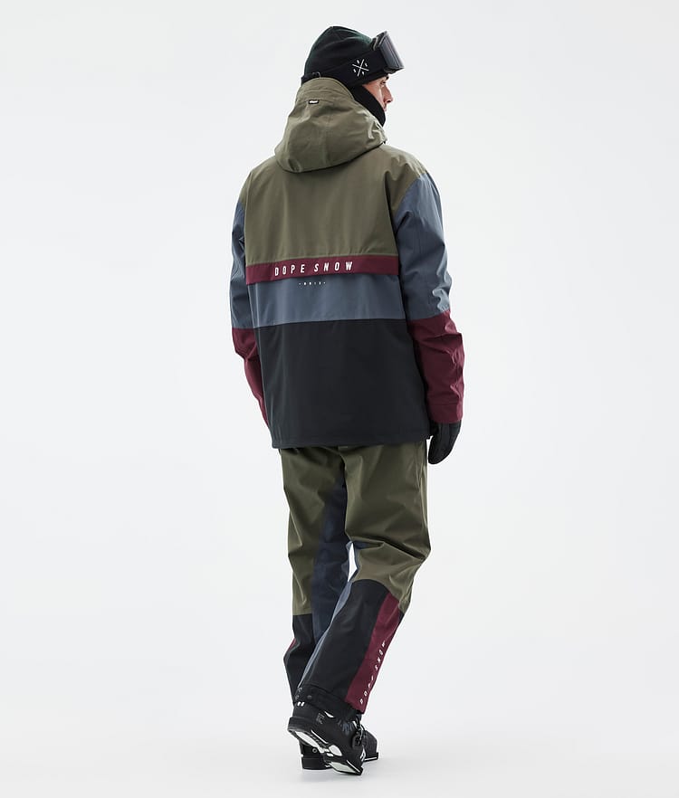 Legacy Track Skijacke Herren Olive Green/Burgundy/Metal Blue/Black, Bild 4 von 8