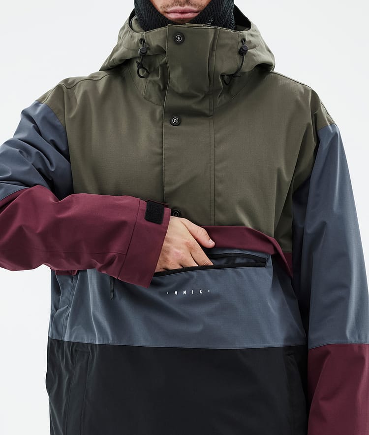 Legacy Track Snowboardjacke Herren Olive Green/Burgundy/Metal Blue/Black