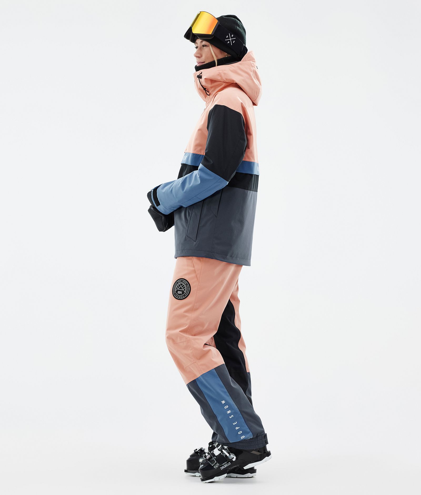 Legacy Track W Veste de Ski Femme Faded Peach/Blue Steel/Black/Metal Blue, Image 3 sur 8