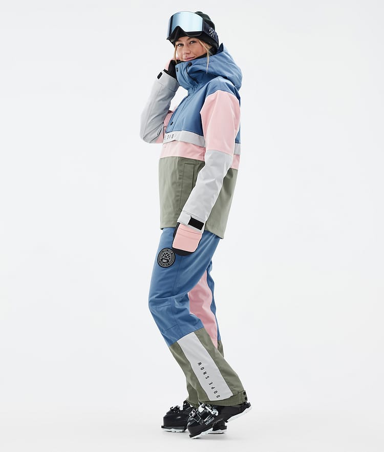 Legacy Track W Ski Jacket Women Blue Steel/Light Grey/Soft Pink/Greenish, Image 4 of 8