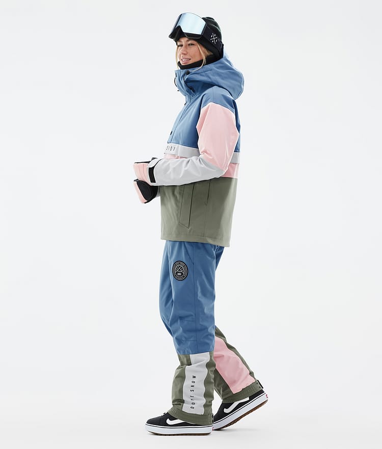 Dope Blizzard Track Pantalon de Snowboard Homme Greenish/Light  Grey/Black/Blue Steel - Vert