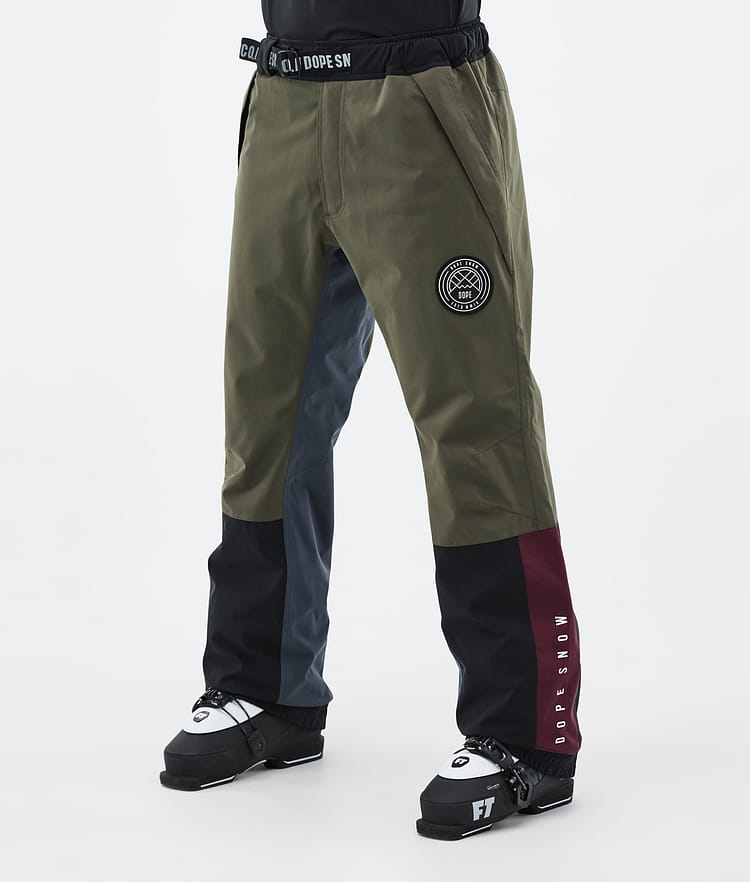 Blizzard Track Lyžařské Kalhoty Pánské OIive Green/Burgundy/Metal Blue/Black, Obrázek 1 z 5
