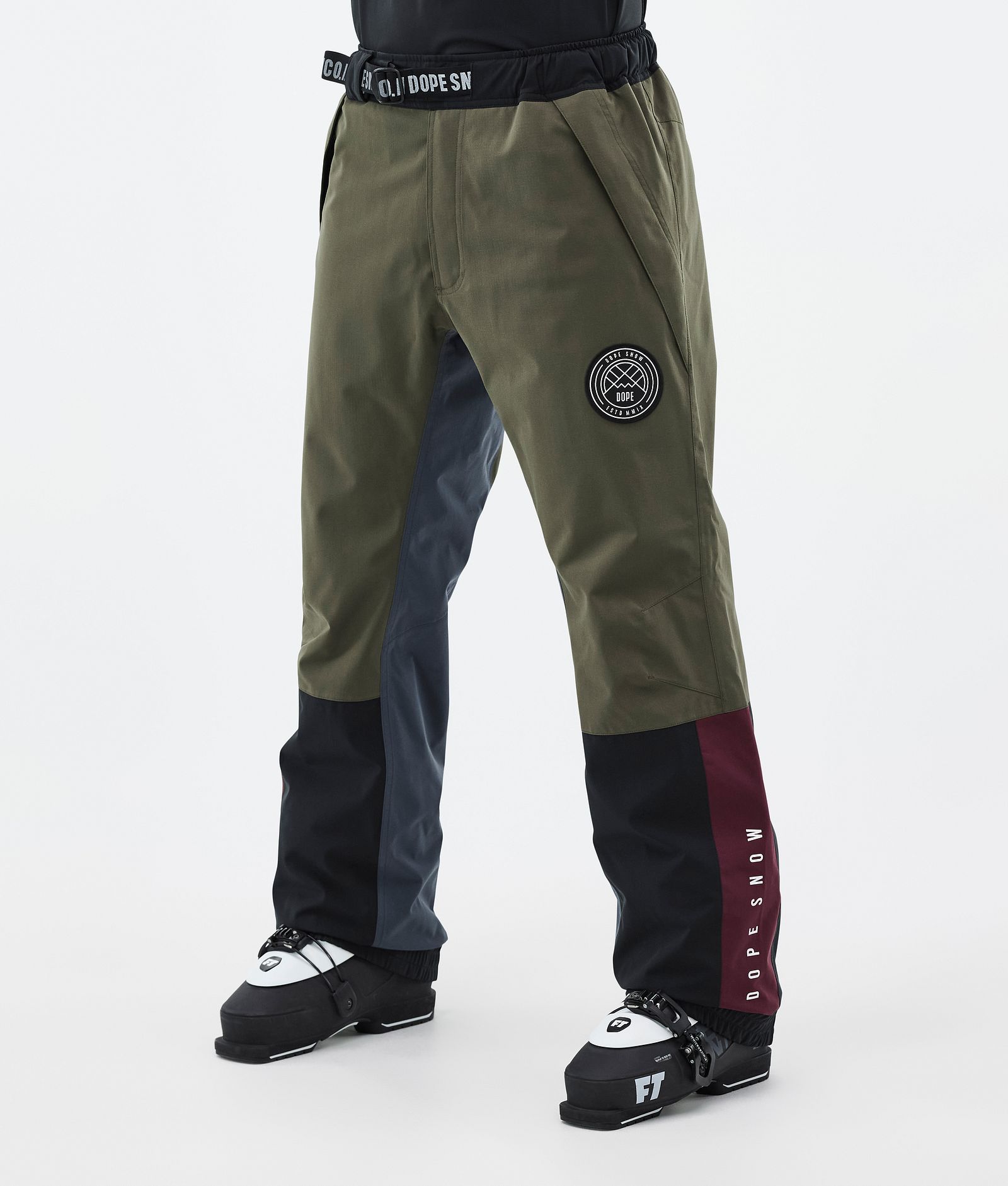 Blizzard Track Ski Pants Men OIive Green/Burgundy/Metal Blue/Black, Image 1 of 5