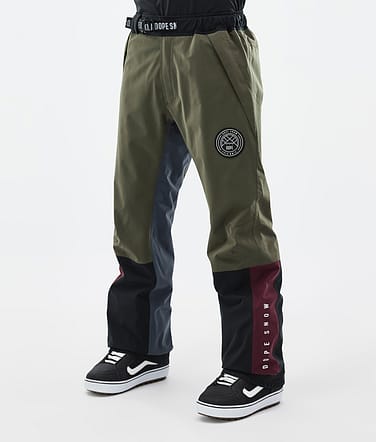 Blizzard Track Snowboardbyxa Man OIive Green/Burgundy/Metal Blue/Black