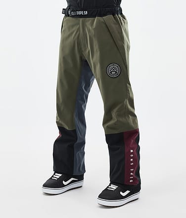 Blizzard Track Pantaloni Snowboard Uomo OIive Green/Burgundy/Metal Blue/Black