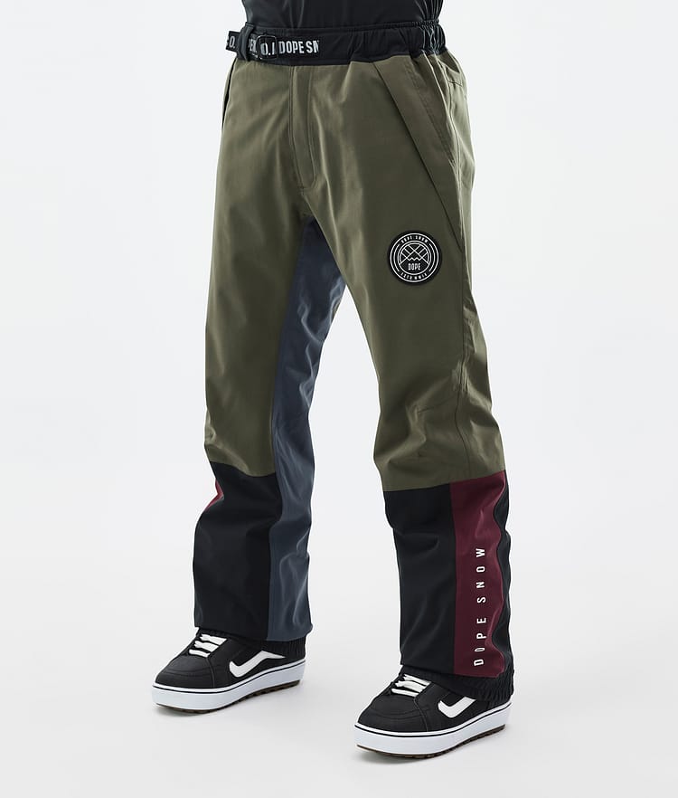 Blizzard Track Snowboard Pants Men OIive Green/Burgundy/Metal Blue/Black, Image 1 of 5