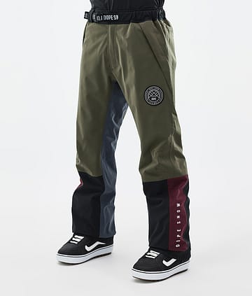 Blizzard Track Snowboardbyxa Man OIive Green/Burgundy/Metal Blue/Black