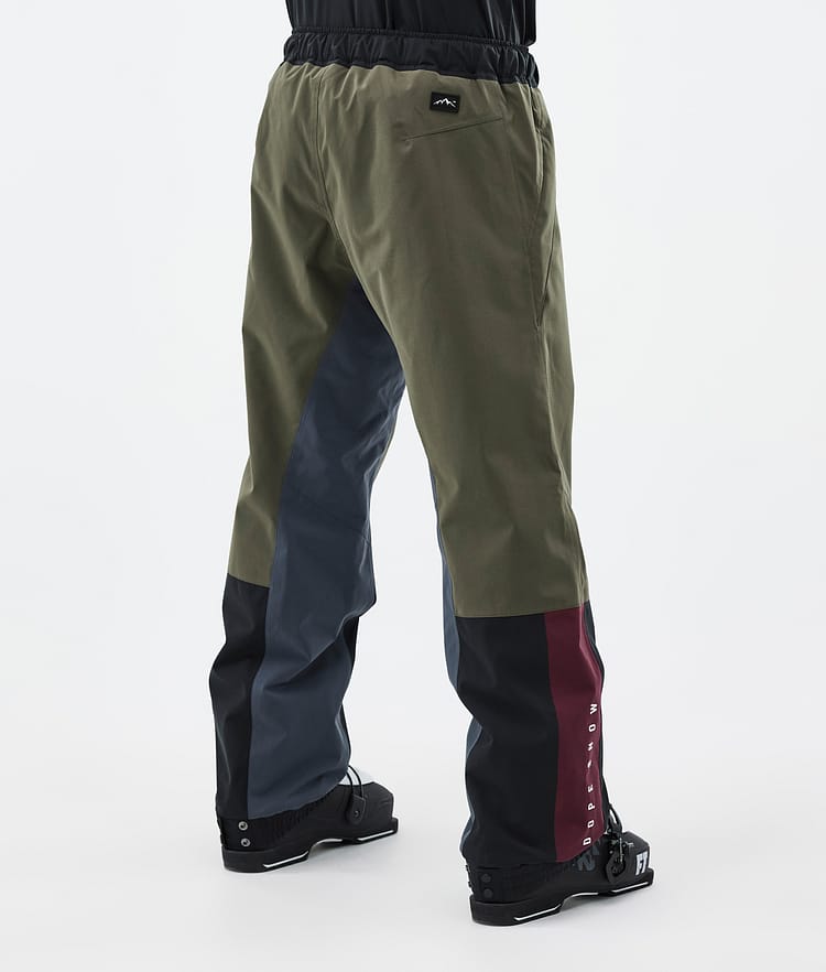 Blizzard Track Ski Pants Men OIive Green/Burgundy/Metal Blue/Black