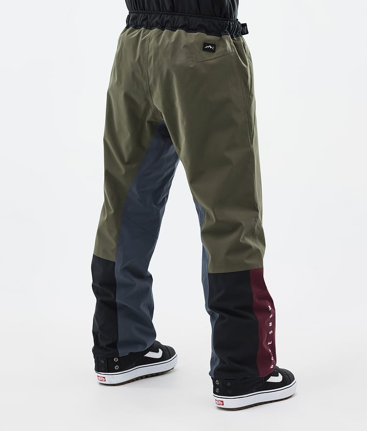 Blizzard Track Pantalon de Snowboard Homme OIive Green/Burgundy/Metal Blue/Black, Image 4 sur 5