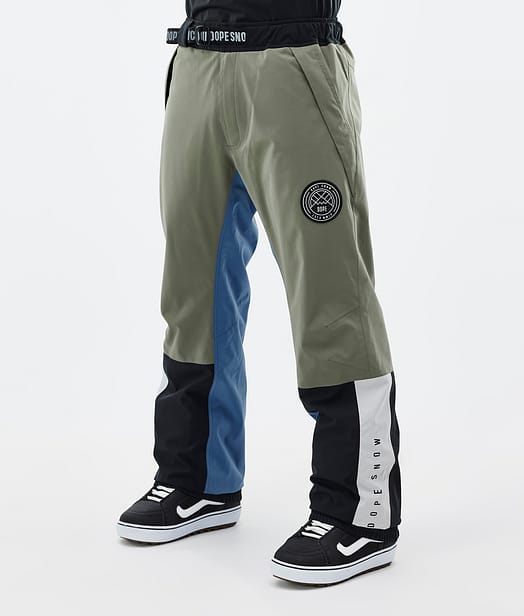 Blizzard Track Pantaloni Snowboard Uomo Greenish/Light Grey/Black/Blue Steel