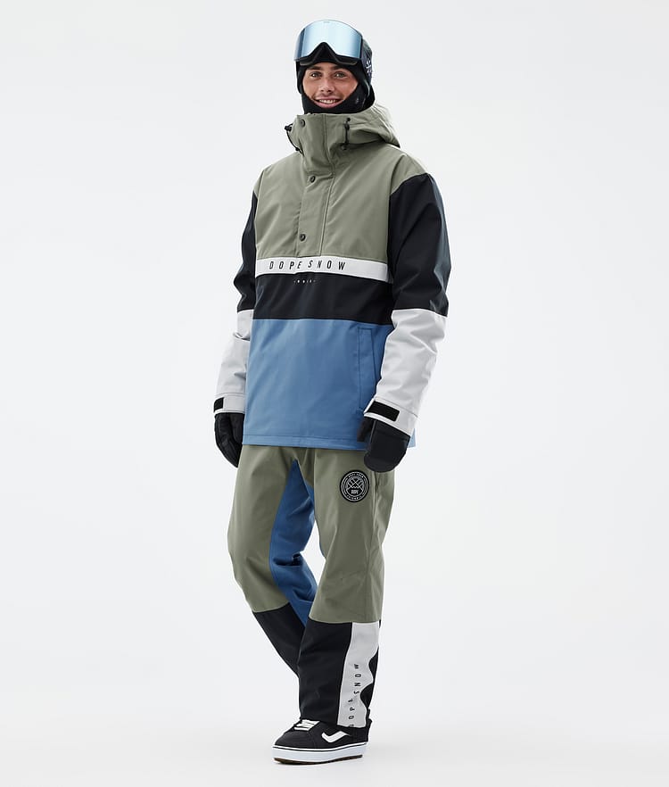 Blizzard Track Spodnie Snowboardowe Mężczyźni Greenish/Light Grey/Black/Blue Steel