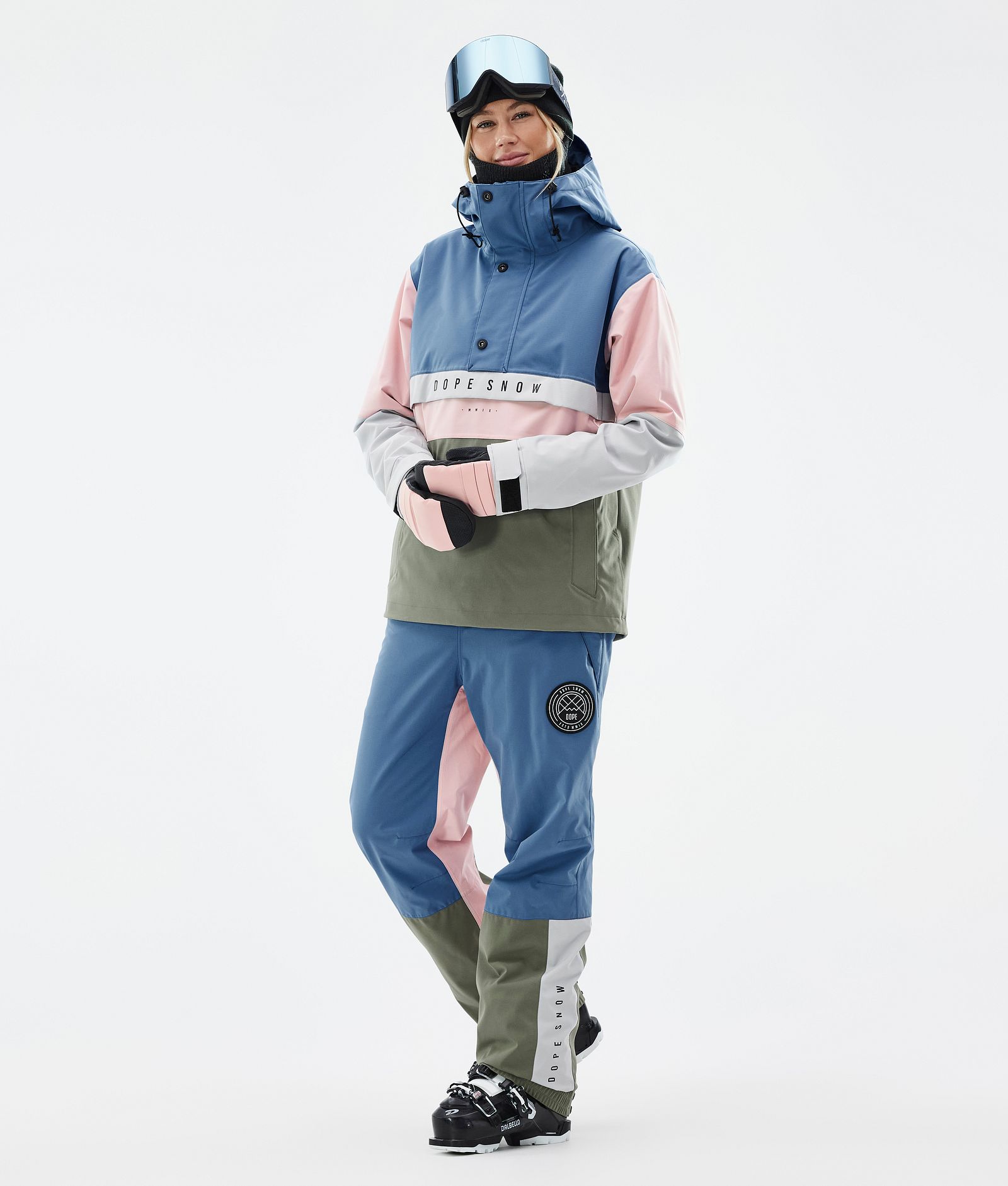 Blizzard Track W Pantalones Esquí Mujer Blue Steel/Light Grey/Soft Pink/Greenish, Imagen 2 de 5