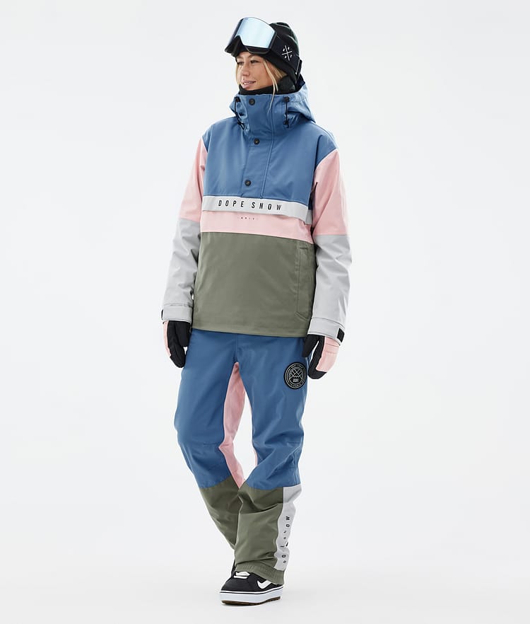 Blizzard Track W Pantaloni Snowboard Donna Blue Steel/Light Grey/Soft Pink/Greenish, Immagine 2 di 5