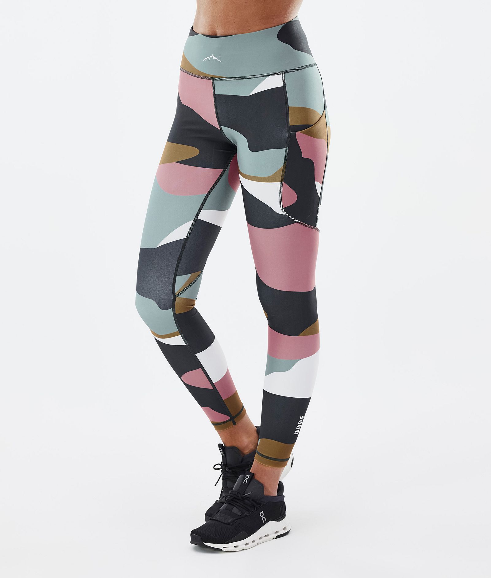 Dope Lofty Tech Women's Leggings Shards Gold Muted Pink