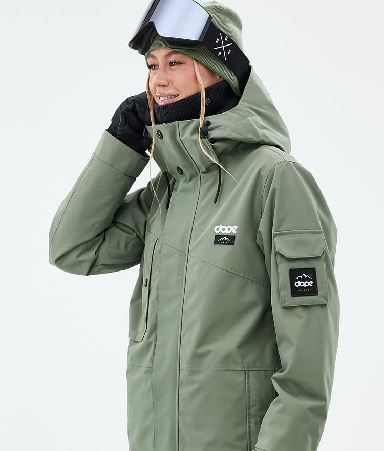Adept W Skijacke Damen Moss Green, Bild 2 von 10