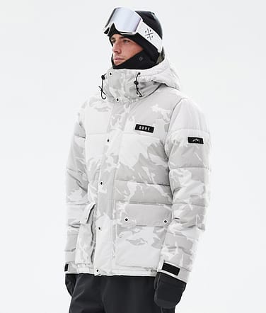 Puffer Full Zip Snowboardjacke Herren Grey Camo Renewed