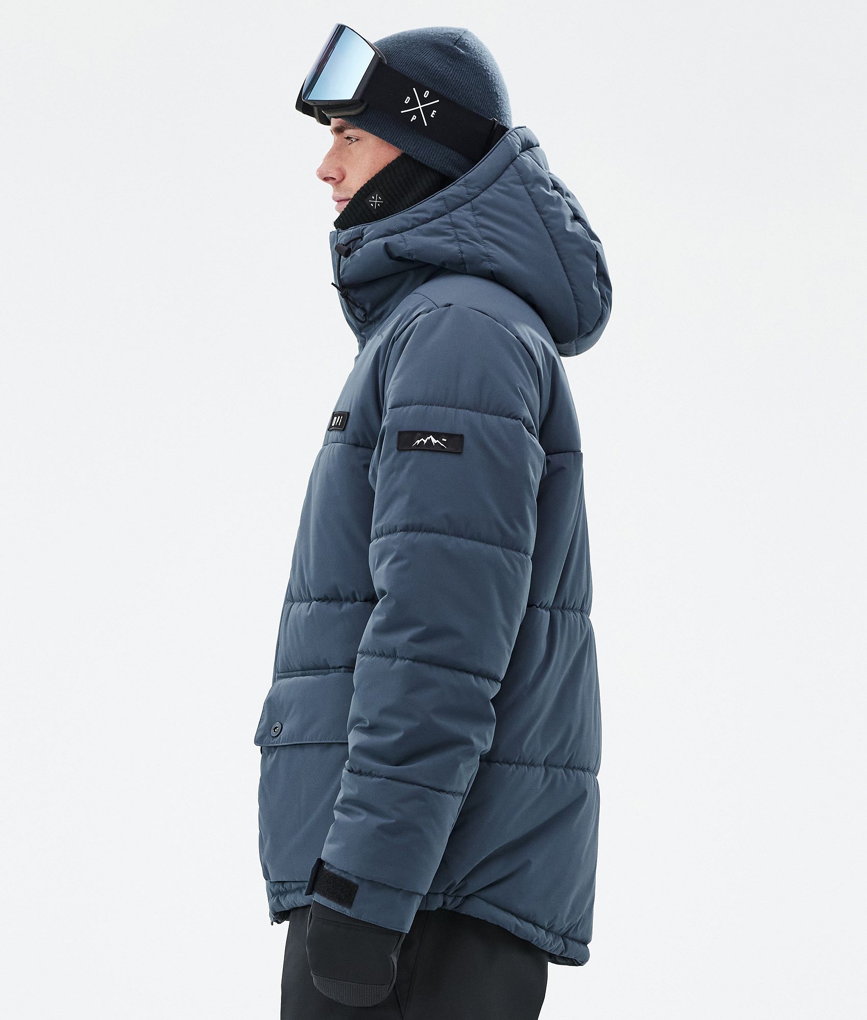 Dope Puffer Full Zip Men s Snowboard Jacket Metal Blue