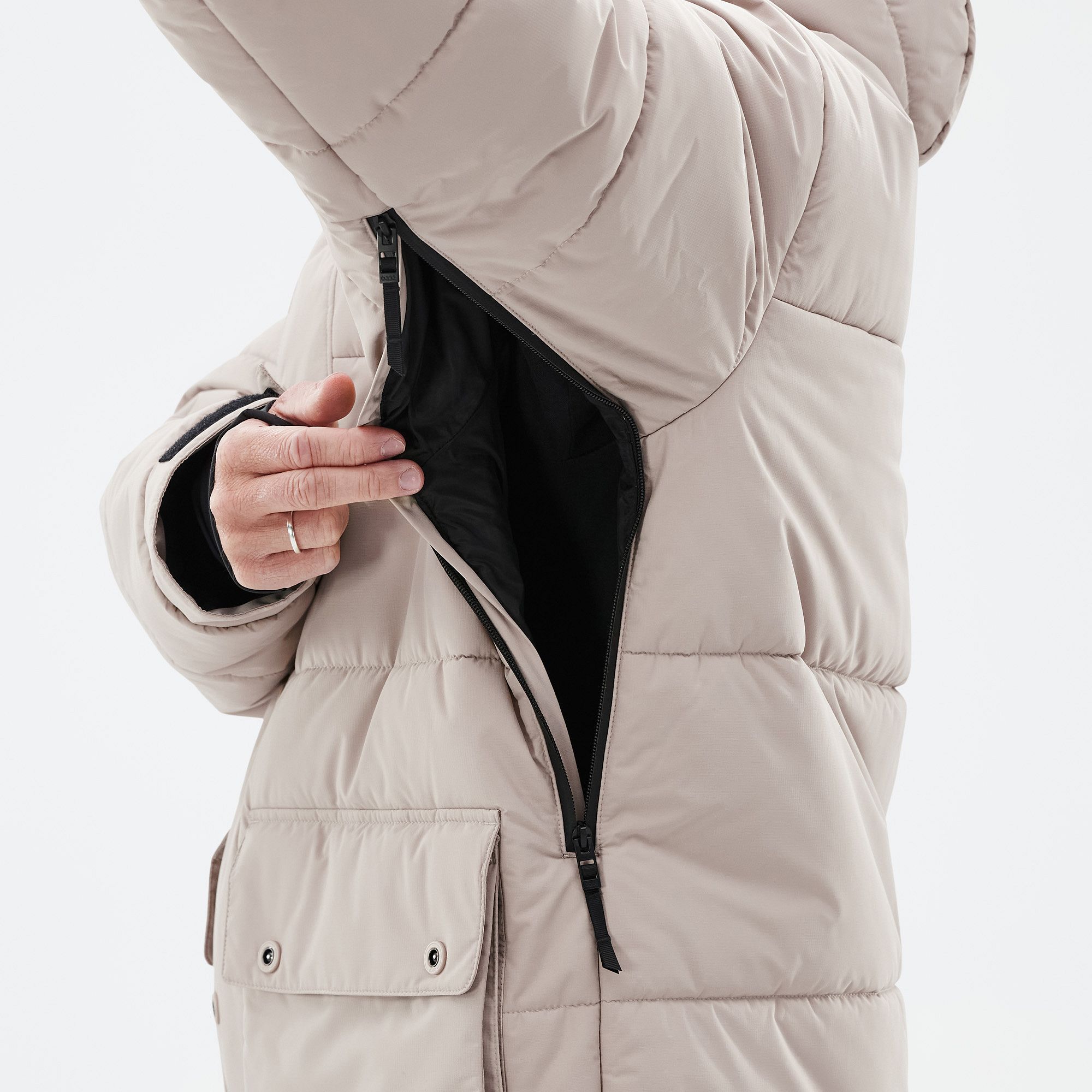 Dope Puffer Full Zip 24 Ski Jacket Men Sand | Dopesnow CA