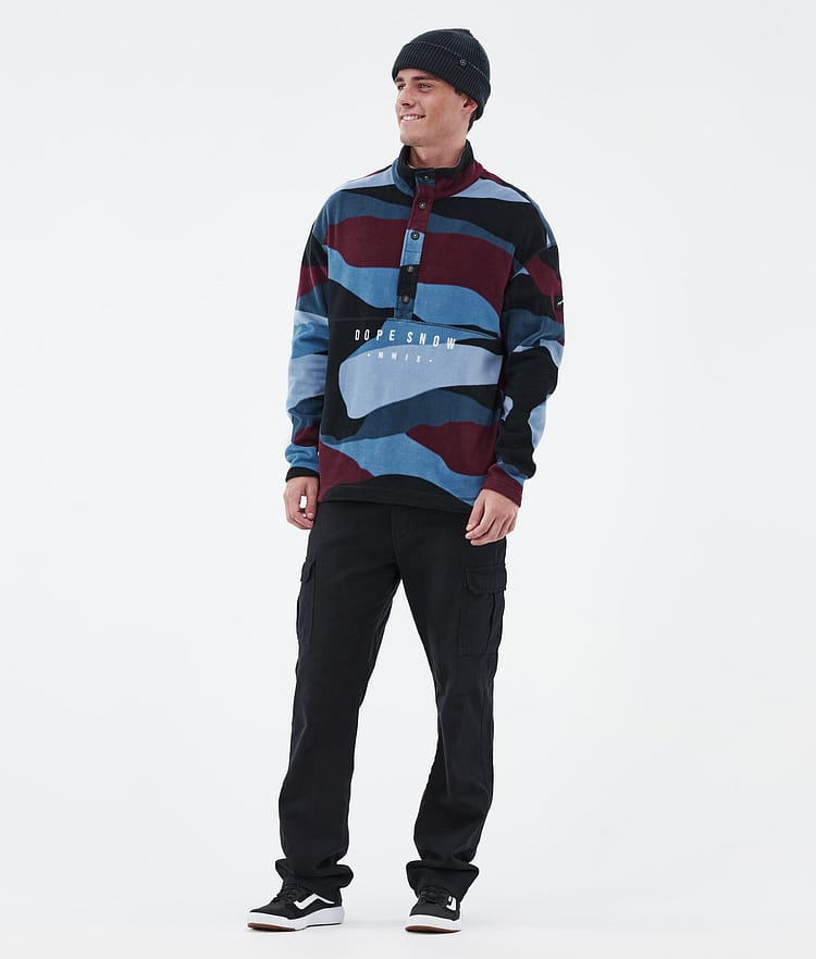 Comfy フリースセーター メンズ Shards Burgundy Blue, 画像3 / 6