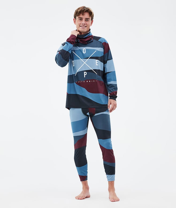 Snuggle ベースレイヤーパンツ メンズ 2X-Up Shards Burgundy Blue, 画像3 / 7