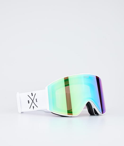 Sight Ski Goggles White/Green Mirror