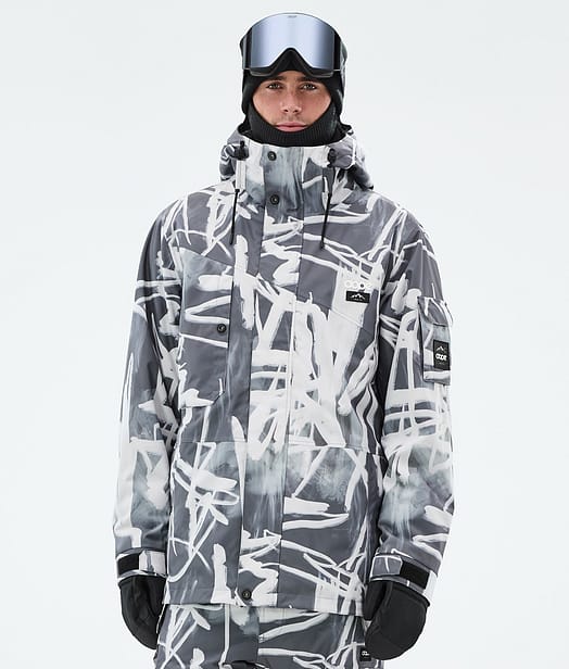 Dope Adept Snowboard Jacket Men Scribble Black