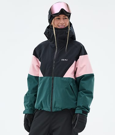Spartan W Snowboard Jacket Women Sport Black/Soft Pink/Bottle Green