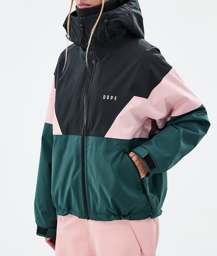 Spartan W Manteau Ski Femme Sport Black/Soft Pink/Bottle Green, Image 7 sur 8