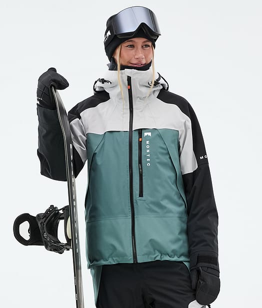 Montec Oracle W Snowboard Jacket Women Light Grey/Black/Atlantic