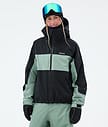 Spartan W Skijakke Dame Stripe Black/Faded Green