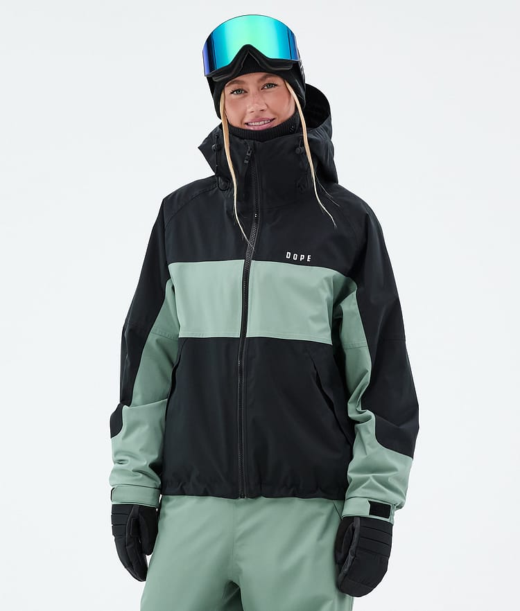 Spartan W Skijakke Dame Stripe Black/Faded Green, Billede 1 af 8
