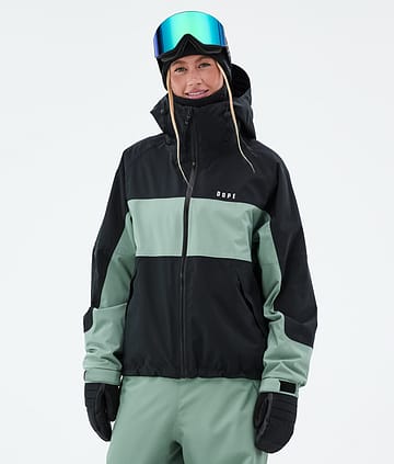 Spartan W Giacca Snowboard Donna Stripe Black/Faded Green