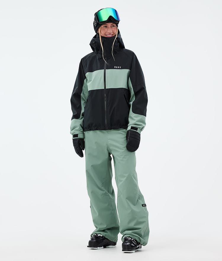 Spartan W Skijakke Dame Stripe Black/Faded Green, Billede 2 af 8