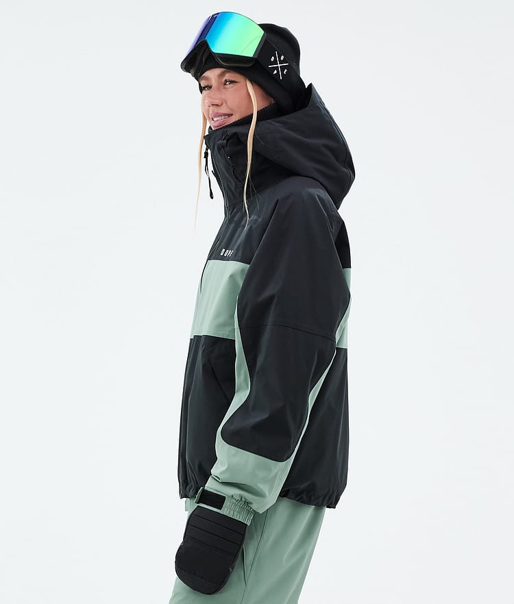 Spartan W Skijakke Dame Stripe Black/Faded Green, Billede 5 af 8