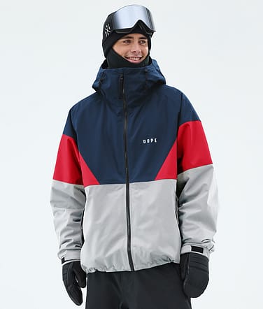 Spartan Snowboard Jacket Men Sport Dark Blue/Red/Light Grey